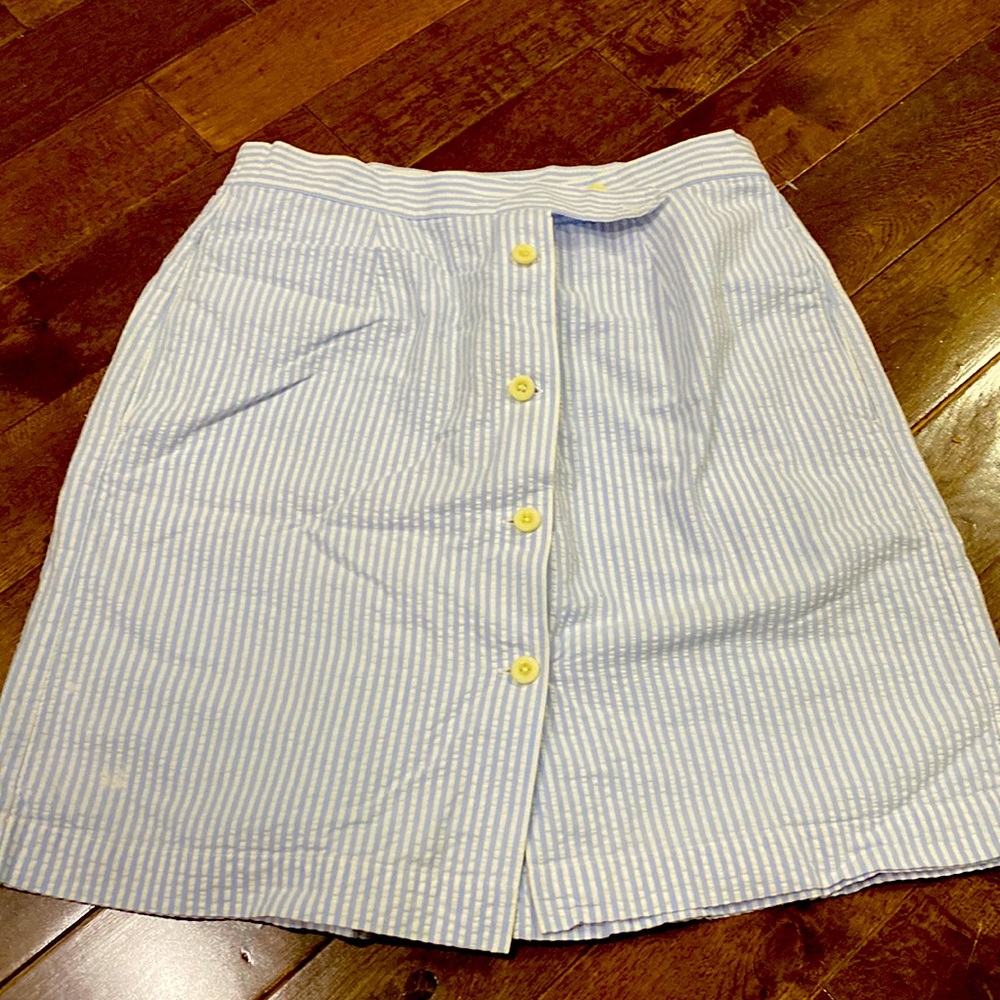 Blue Seersucker skort skirt